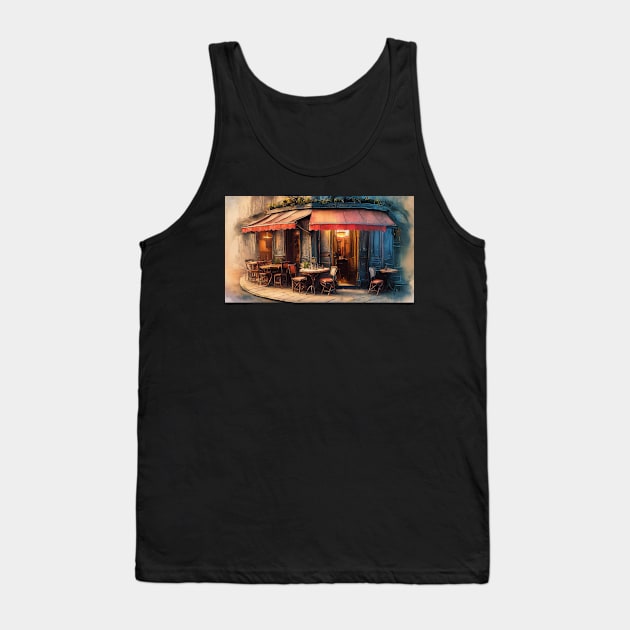 Sidewalk Cafe Tank Top by JimDeFazioPhotography